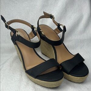 Merona, Black Wedge Sandals